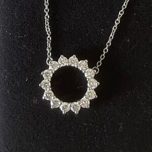 Tiffany & Co. Platinum Open Circle Pendant Necklace-Small